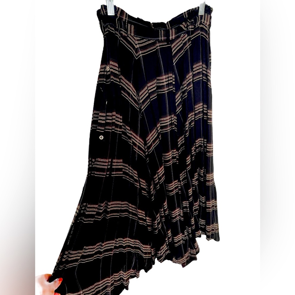 Black and Tan Button Down Skirt